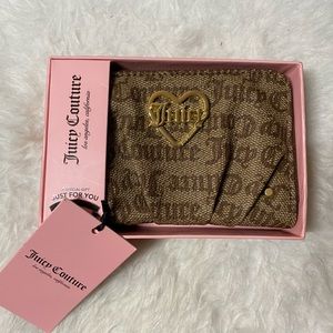 Brown Juicy Couture Wallet with Gold Heart Emblem
